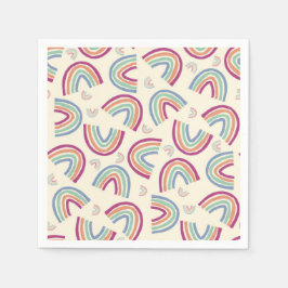 Geschreven gelukkige regenbogen confetti servetten