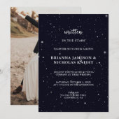 Geschreven in de Stars Photo Calligraphy Wedding Kaart (Voorkant / Achterkant)