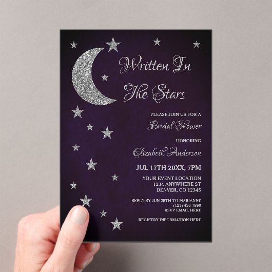 Geschreven in het Stars Vrijgezellenfeest Acryl Uitnodigingen (Insitu (Draagbaar))