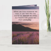 Geschreven Memory Grief Sympathy Card - Paarse zon Kaart (Voorkant)