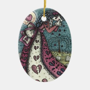 GESCHREVEN WEEPENDE VALENTIJN, GOTHIC VOOR METERE  KERAMISCH ORNAMENT