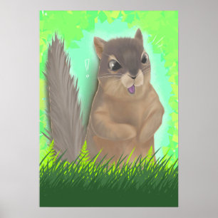 geschrokken eekhoorn poster