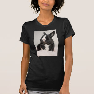 Geschrokken zwart-wit konijn t-shirt