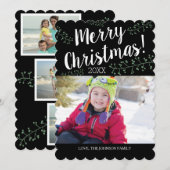 geschulpte kerstbessen feestdagenkaart (Voorkant / Achterkant)