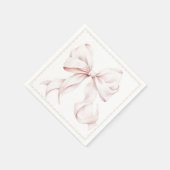 Geschulpte roze strik papieren servet (Hoek)