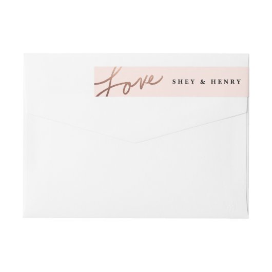 Gescript liefde wrap-around retouradreslabel (Achterkant)