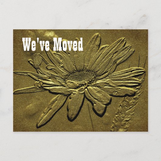 Gesculpte Daisy New Address Floral Briefkaart (Voorkant)