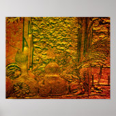 Gesculpte Herfst Gourds Cornstalks Natuur Art Poster (Voorkant)