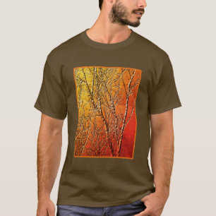 Gesculpte textuur ziet er kale boomtakken kunst ui t-shirt