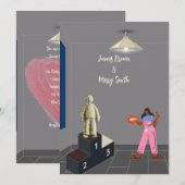 Gesculpteerd door Liefde bruiloft Kaart (Voorkant / Achterkant)