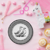 Gese Gingham Papieren Bordje (Feest)