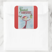 Geseende Kersfees Vierkante Sticker (Tas)