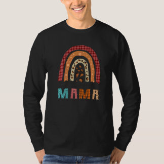 GESEGEND MAMA Luipaard Regenboog Herfst Geruit Sch T-shirt