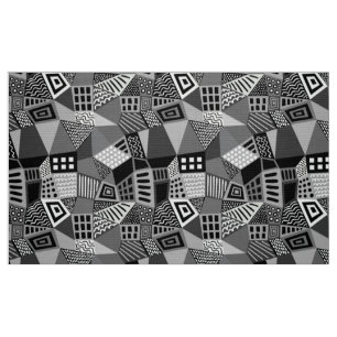 Gesegmenteerd Abstract 070717 - Zwart-wit Stof