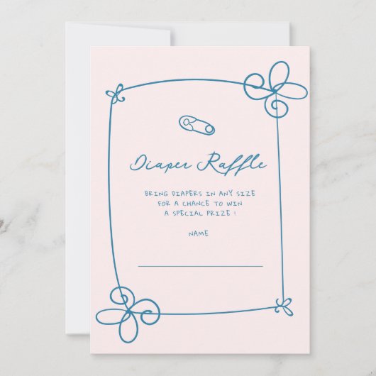 Geselecteerd Schattige Wavy Bow Lijst Baby shower  Kaart (Voorkant)