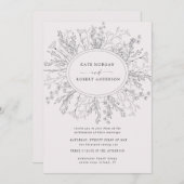 Geselecteerde moderne bloemenkrans bruiloft uitnod (Voorkant / Achterkant)