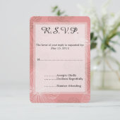 Geselecteerde roze bloemenbruiloft RSVP (Staand voorkant)