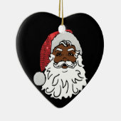 gesequeneerde zwarte santa claus keramisch ornament (Rechts)