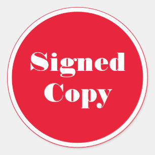Gesigneerd exemplaar auteur handtekeningensessie ronde sticker