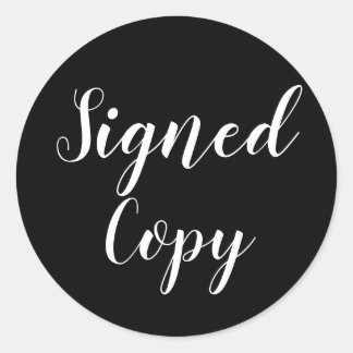 Gesigneerd Kopie Auteur Schrijver Zwart Ronde Sticker