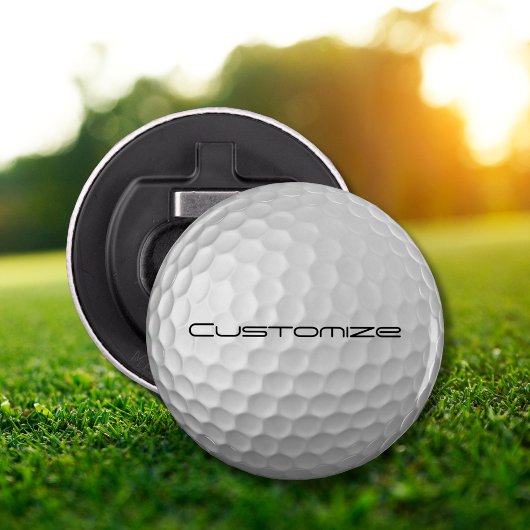 Gesigneerde Serie Gepersonaliseerde Golfbal Cadeau Button Flesopener