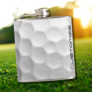 Gesigneerde Serie Gepersonaliseerde Golfbal Cadeau Heupfles