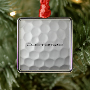 Gesigneerde Serie Gepersonaliseerde Golfbal Cadeau Metalen Ornament