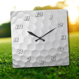 Gesigneerde serie golfbalcadeaus vierkante klok