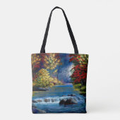 Gesilde mysterieuze Bossen en rivierCanvas tas (Achterkant)