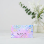 gesimuleerd chunky glitter paars design visitekaartje (Staand voorkant)