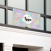 gesimuleerd glitter op faux iridescent opal spandoek (Buitenkant Gebouw)