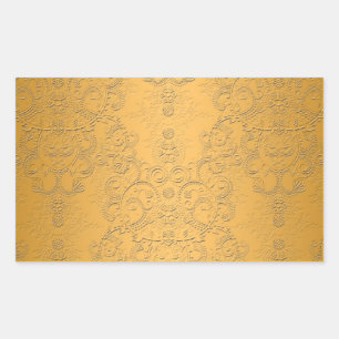 Gesimuleerd Goud met In reliëf gemaakt  Ontwerp Rechthoekige Sticker