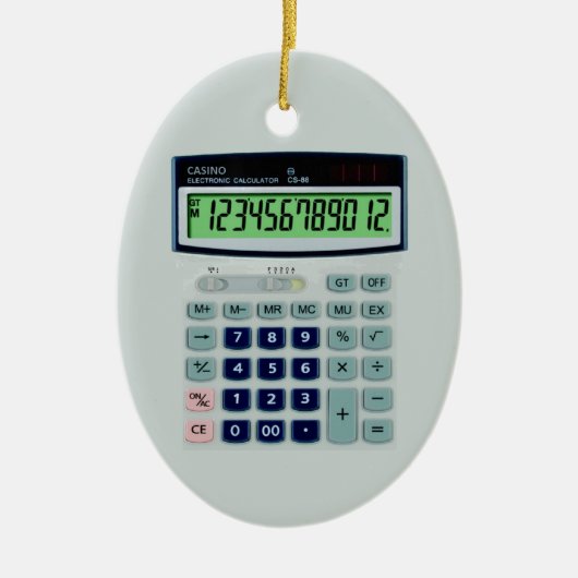 Gesimuleerde calculator keramisch ornament (Voorkant)