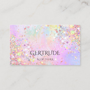 gesimuleerde chunky glitter pastelkleuren visitekaartje