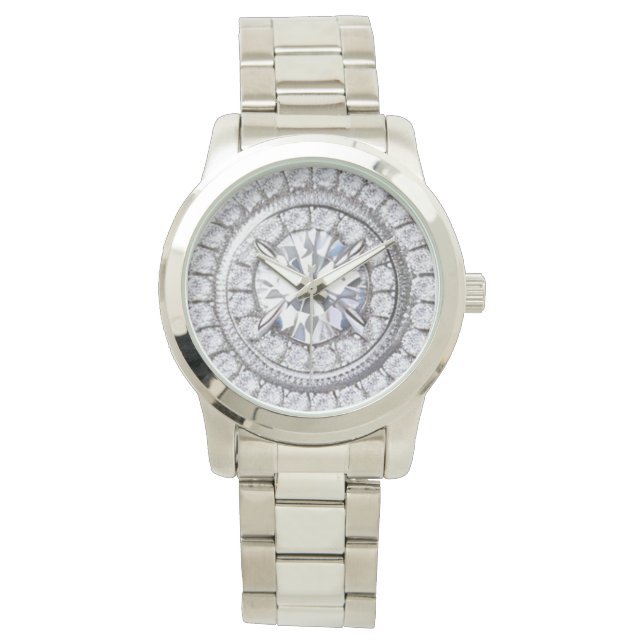 Gesimuleerde Diamond Crystal Watch Horloge (Voorkant)