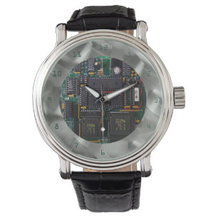 Gesimuleerde gebooste Aluminium PCB Green-pcb-lett Horloge