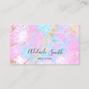 Gesimuleerde glitter details paarse pastel blauw visitekaartje