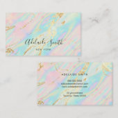 Gesimuleerde glitter op faux iriserende pastelkleu visitekaartje (Voorkant / Achterkant)