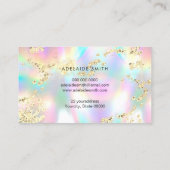 gesimuleerde glitter op faux iriserende textuur visitekaartje (Achterkant)