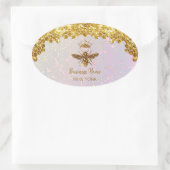 gesimuleerde glitterbij ovale sticker (Tas)