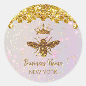 gesimuleerde glitterbij ronde sticker (Voorkant)