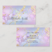 gesimuleerde glittergegevens over paarse marmer visitekaartje (Voorkant / Achterkant)