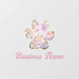gesimuleerde glitterpootprintvensterkoppeling raamsticker