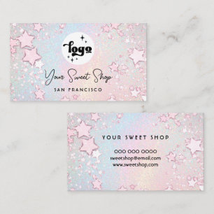 gesimuleerde glitters delicate pastel regenboog  visitekaartje