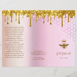 gesimuleerde goudkoninginnenbrochure met glitter