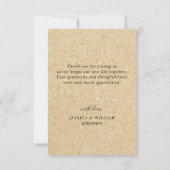 Gesimuleerde Kraft Paper Hand Drawn Mountains Wedu Bedankkaart (Achterkant)