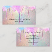 gesimuleerde sprankelende effect-glitterdruppels visitekaartje (Voorkant / Achterkant)
