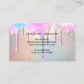 gesimuleerde sprankelende effect-glitterdruppels visitekaartje (Achterkant)