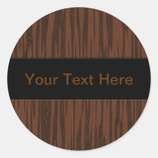 Gesimuleerde walnoot ronde sticker (Voorkant)