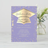 Geslaagd Cap, Diamonds Paarse Afstuderen Kaart (Staand voorkant)